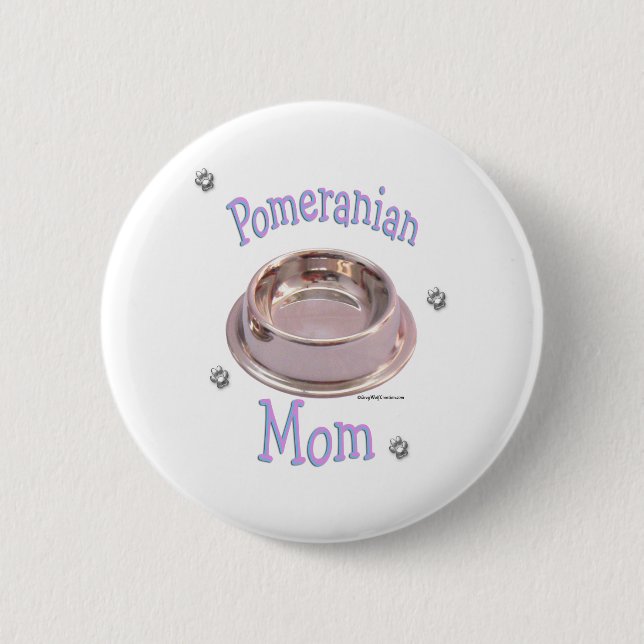 Badge Rond 5 Cm Pomeranian Maman - Bouton (Devant)