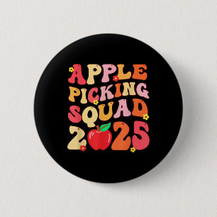Badge Rond 5 Cm Pomme cueillette Squad 2025 Automne fermier Apple