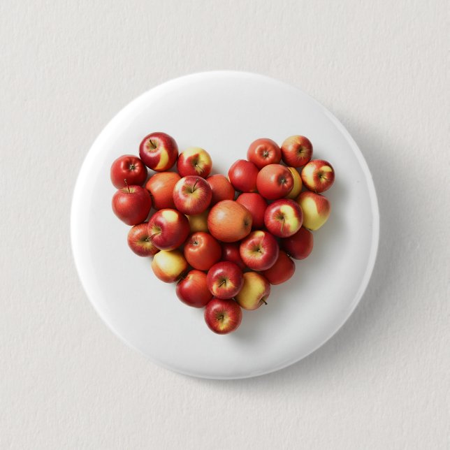 Badge Rond 5 Cm Pomme de cœur (Devant)