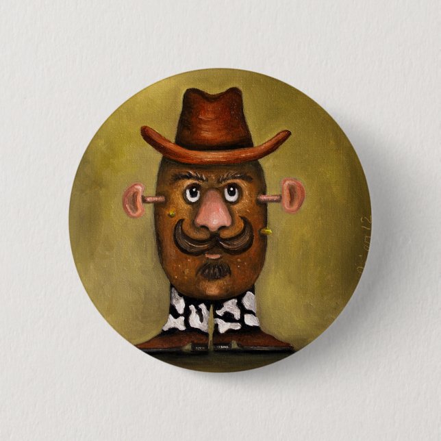 Badge Rond 5 Cm Pomme de terre de cowboy (Devant)
