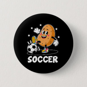 Badge Rond 5 Cm Pomme de terre Joueur de football Sport Athlète Je