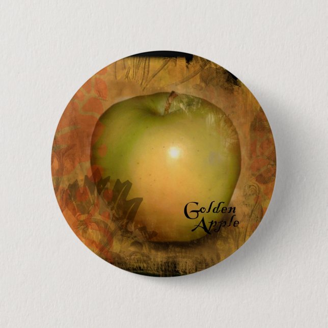 Badge Rond 5 Cm Pomme jaune (Devant)
