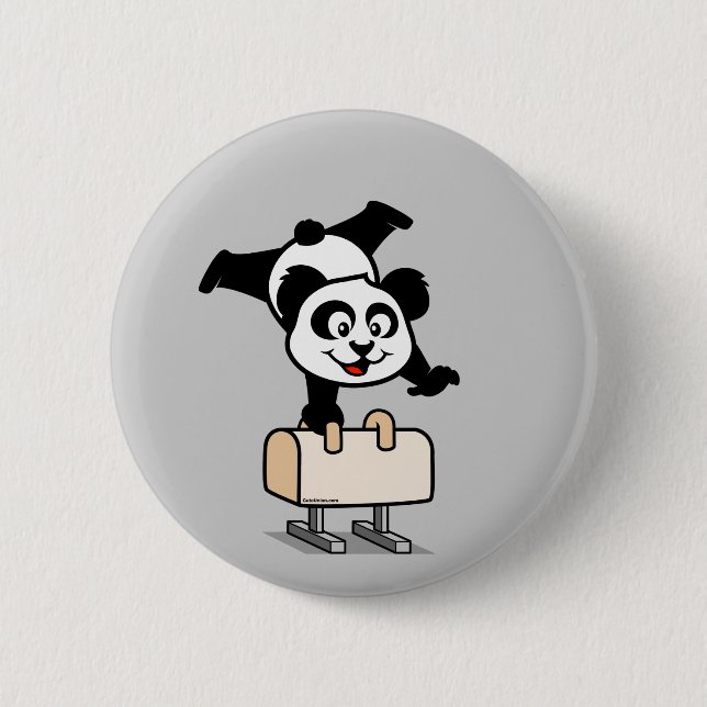 Badge Rond 5 Cm Pommel Horse Panda (Devant)
