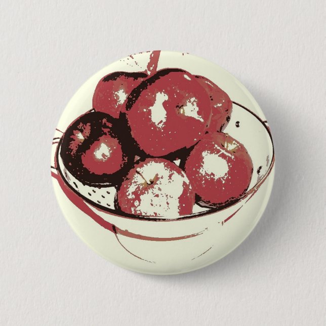 Badge Rond 5 Cm Pommes d'art pop (Devant)