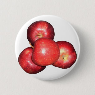 Badge Rond 5 Cm Pommes rouges sucrées et crêpes - Impression de fr
