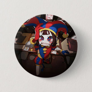 Badge Rond 5 Cm Pomni (The Amazing Digital Circus) - Officier Anxi