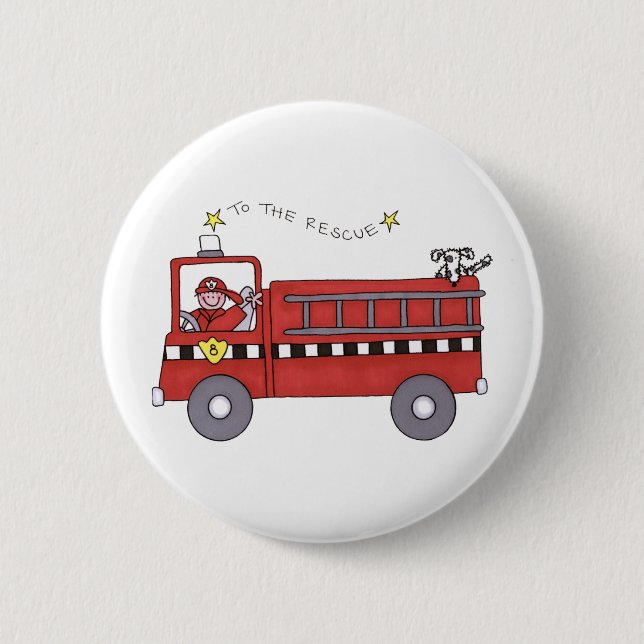 Badge Rond 5 Cm Pompe à incendie (Devant)