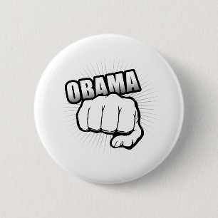 BADGE ROND 5 CM POMPE DE POING D'OBAMA