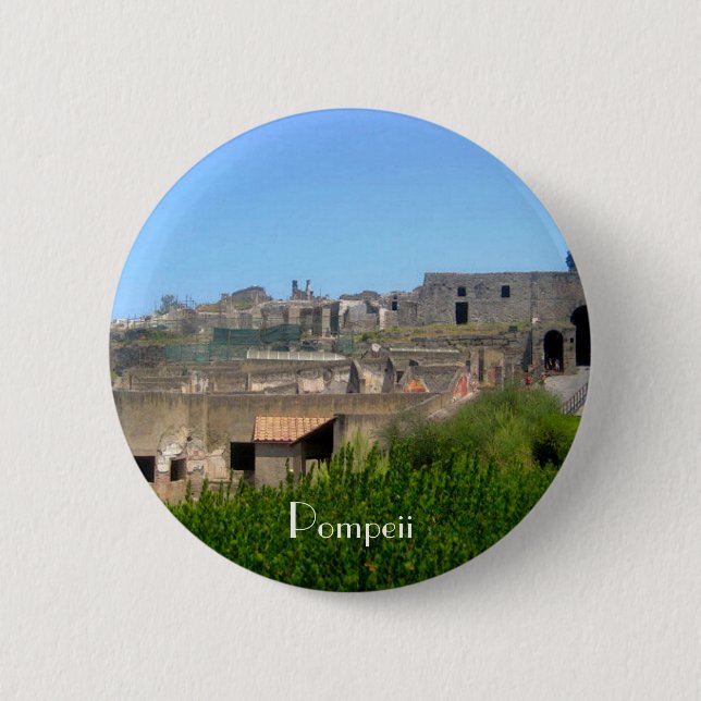 Badge Rond 5 Cm Pompeii Italie (Devant)