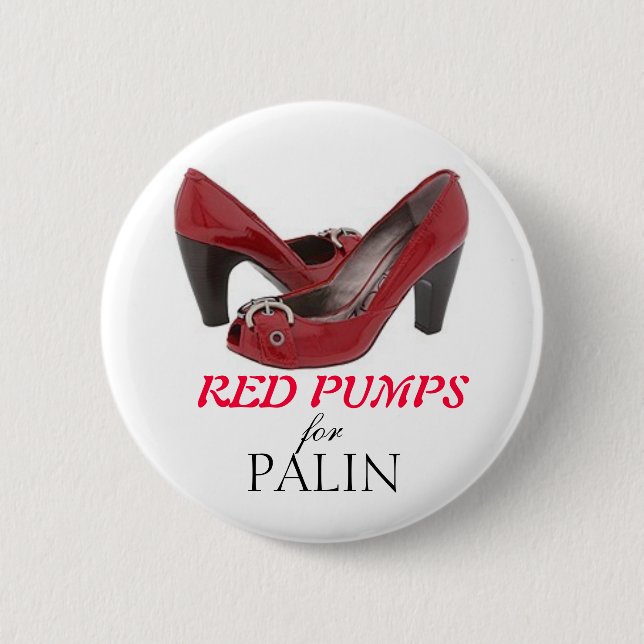 Badge Rond 5 Cm POMPES ROUGES pour Palin (Devant)