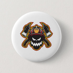 Badge Rond 5 Cm Pompier Halloween Trick Ou Traiter L'Horreur Cadea