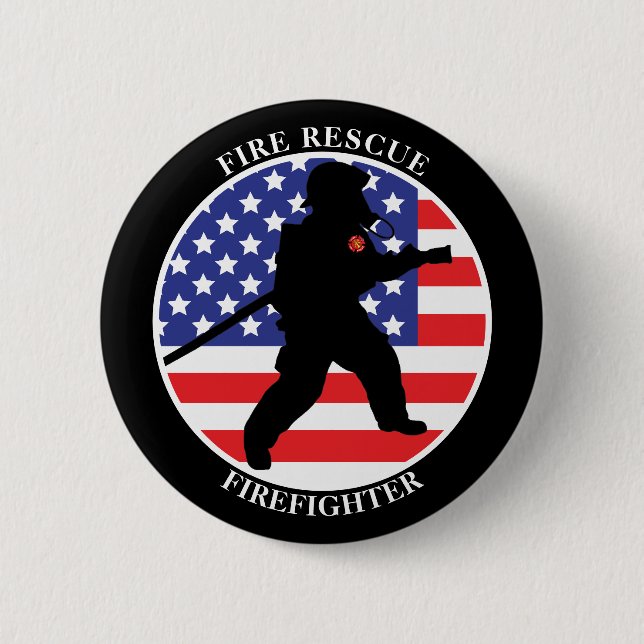 Badge Rond 5 Cm Pompier Secourt incendie (Devant)