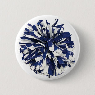 Badge Rond 5 Cm Poms bleu et blanc