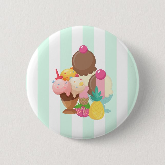 Badge Rond 5 Cm Poncs de crème glacée avec arrosages (Devant)