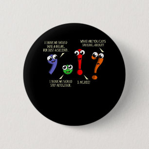 Badge Rond 5 Cm Ponctuation Marques Anglais Enseignant Étudiant