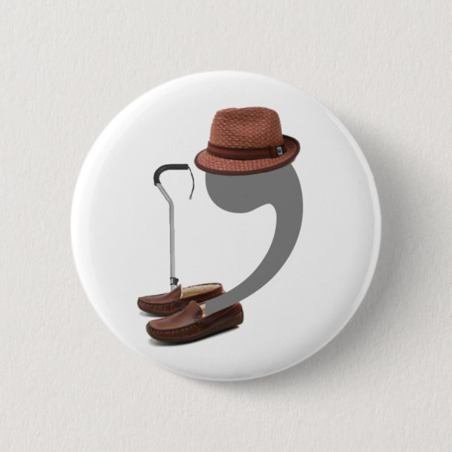 Badge Rond 5 Cm Ponctuez-moi - bouton de virgule (Devant)