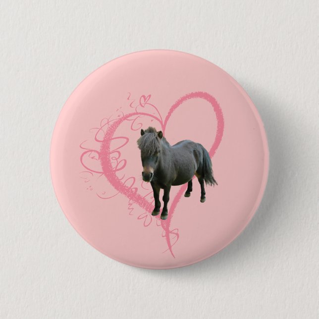 Badge Rond 5 Cm Poney mignon d'amour (Devant)