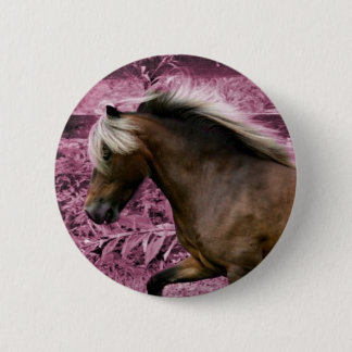 Badge Rond 5 Cm Poney rose