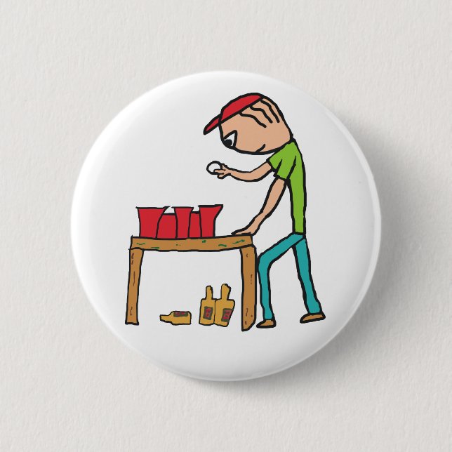Badge Rond 5 Cm Pong de bière (Devant)