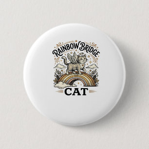 Badge Rond 5 Cm Pont Arc-en-ciel Chat Chat Mémorial Pont Arc-en-ci