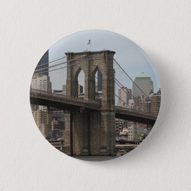 Badge Rond 5 Cm Pont Brooklyn (Devant)