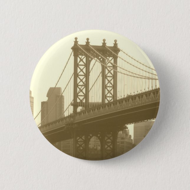 Badge Rond 5 Cm Pont de Manhattan (Devant)