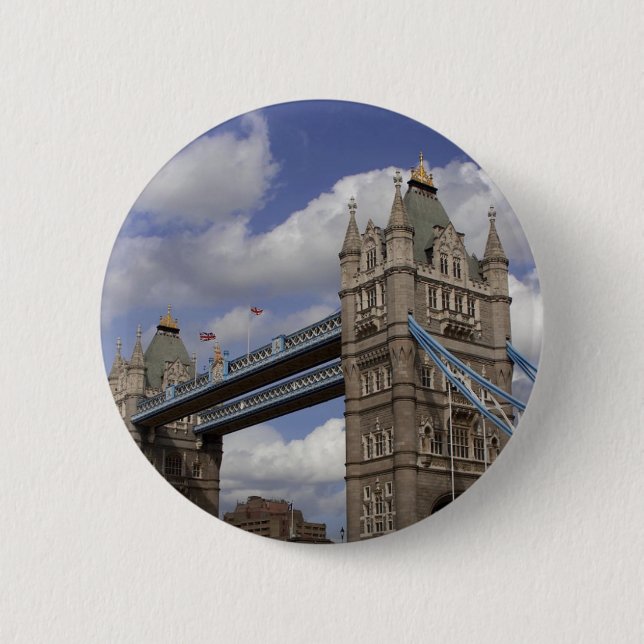 Badge Rond 5 Cm Pont Londres, Angleterre de tour (Devant)