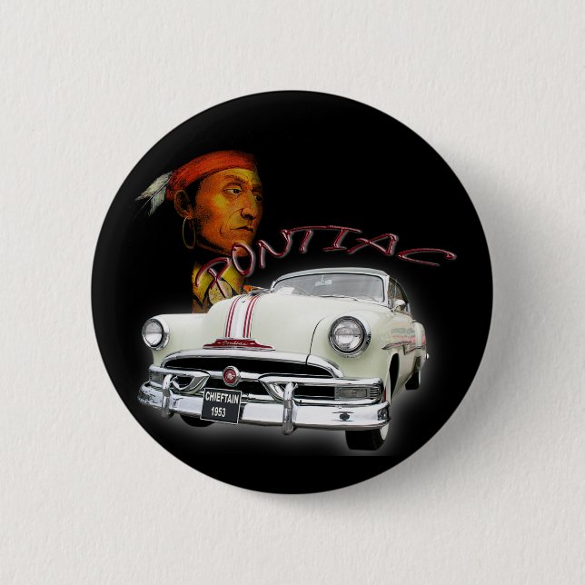 Badge Rond 5 Cm Pontiac Chieftain 1953 (Devant)