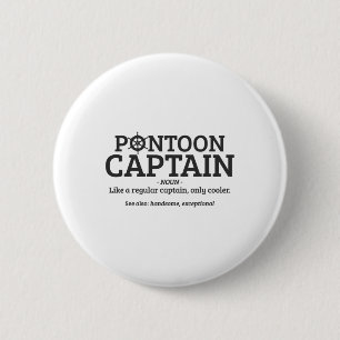 Badge Rond 5 Cm Ponton Capitaine Définition Funny Pontoon Bateau B