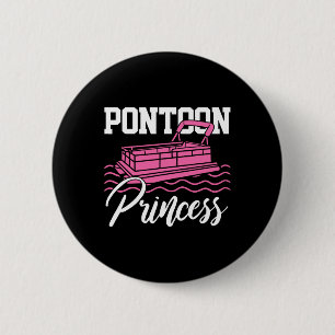 Badge Rond 5 Cm Pontoon Princess Boat Captain Lake Boat Cadeau de