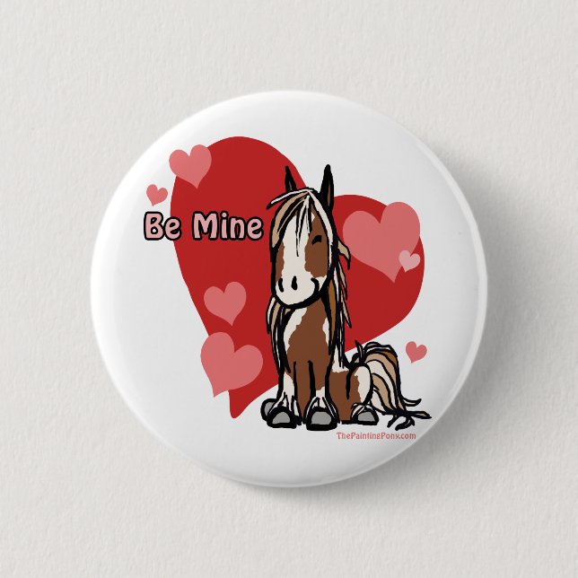 Badge Rond 5 Cm Pony de la Saint Valentin (Devant)