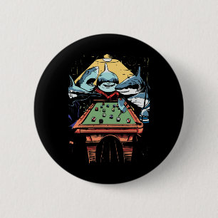 Badge Rond 5 Cm Pool Sharks Shark Billard jeu