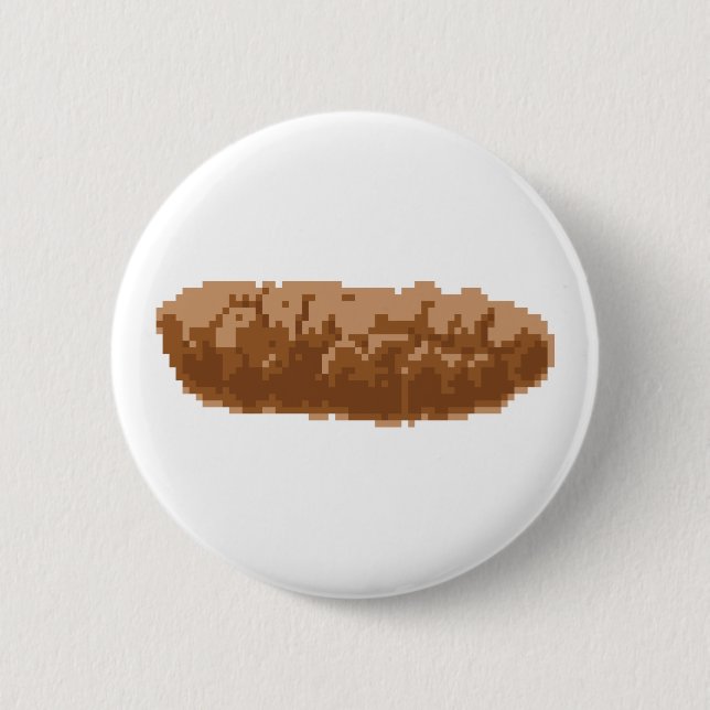 Badge Rond 5 Cm Poop à 8 bits (Devant)