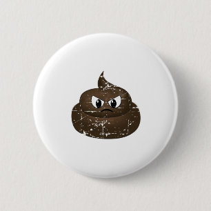 Badge Rond 5 Cm Poop de dessin en colère