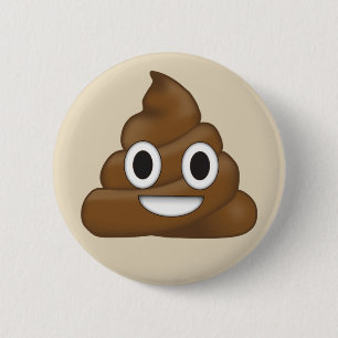 Badge Rond 5 Cm Poop Emoji