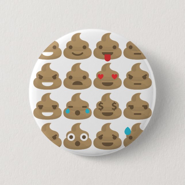 Badge Rond 5 Cm poop emojis (Devant)
