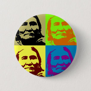 Badge Rond 5 Cm Pop Art Freedom Fighter Geronimo