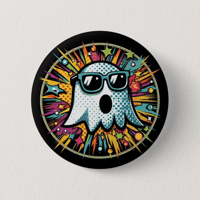 Badge Rond 5 Cm Pop Art Ghost (Devant)