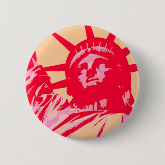 Badge Rond 5 Cm Pop Art Lady Liberty New York City