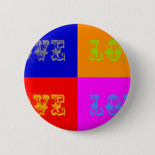 Badge Rond 5 Cm Pop Art Love