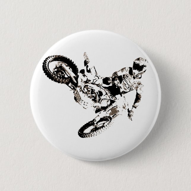 Badge Rond 5 Cm Pop Art Motocross Motorcyle Sport (Devant)