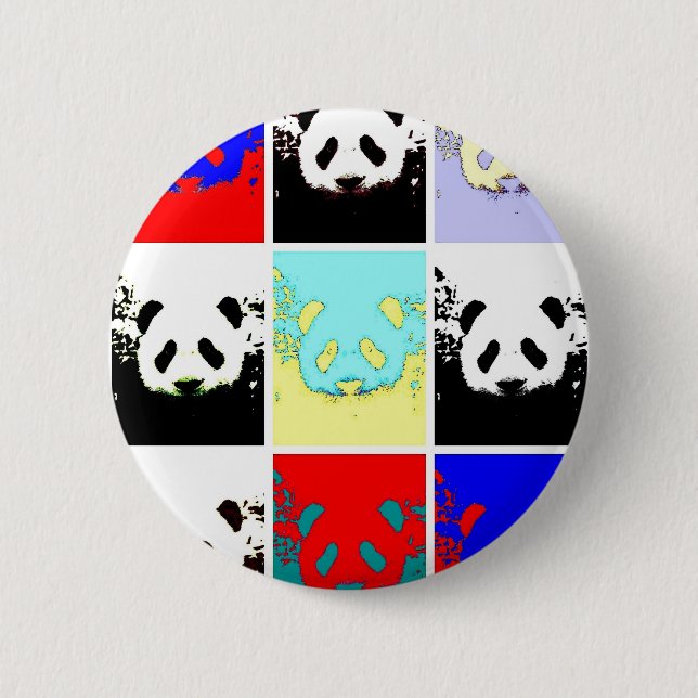 Badge Rond 5 Cm Pop Art Panda (Devant)