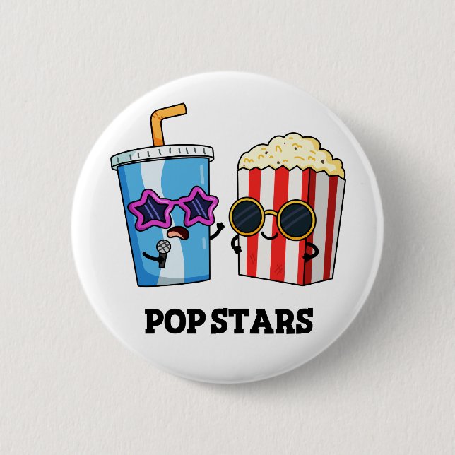 Badge Rond 5 Cm Pop Stars Funny Snack Pun (Devant)