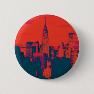 Badge Rond 5 Cm Pop Style Rouge Retro Art New York City