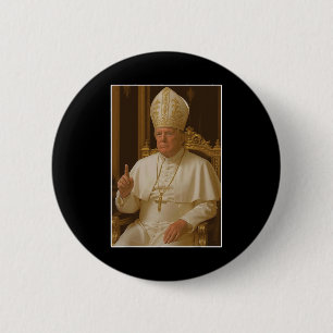 Badge Rond 5 Cm Popo Trump Église du Vatican Pape Trump Funny Chri