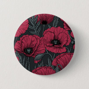 Badge Rond 5 Cm Poppies à Viva Magenta