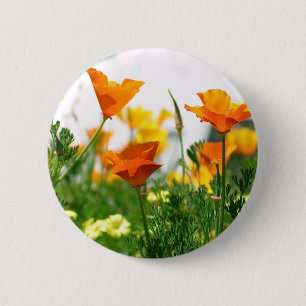 Badge Rond 5 Cm Poppies de Californie