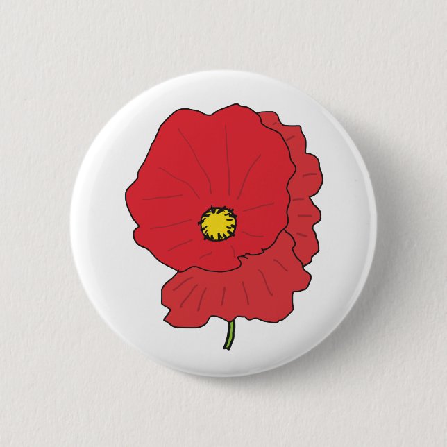 Badge Rond 5 Cm Poppy (Devant)