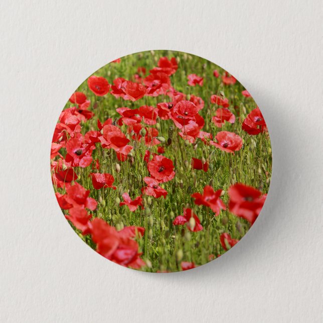 Badge Rond 5 Cm Poppy field (Devant)