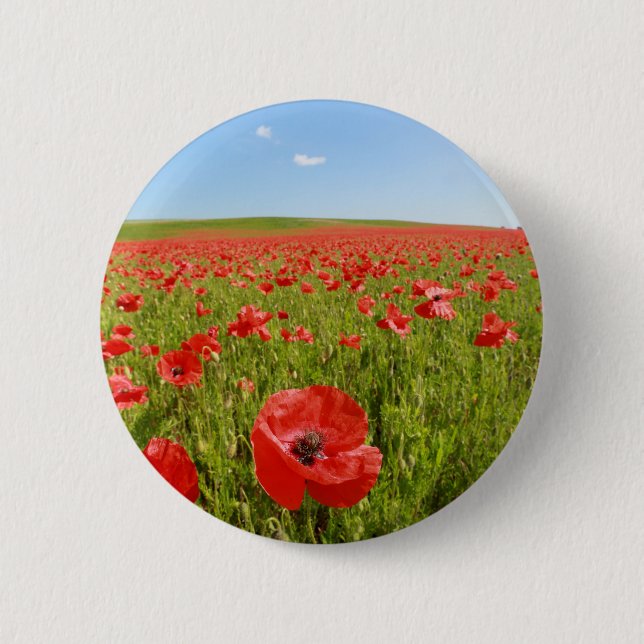 Badge Rond 5 Cm Poppy field (Devant)